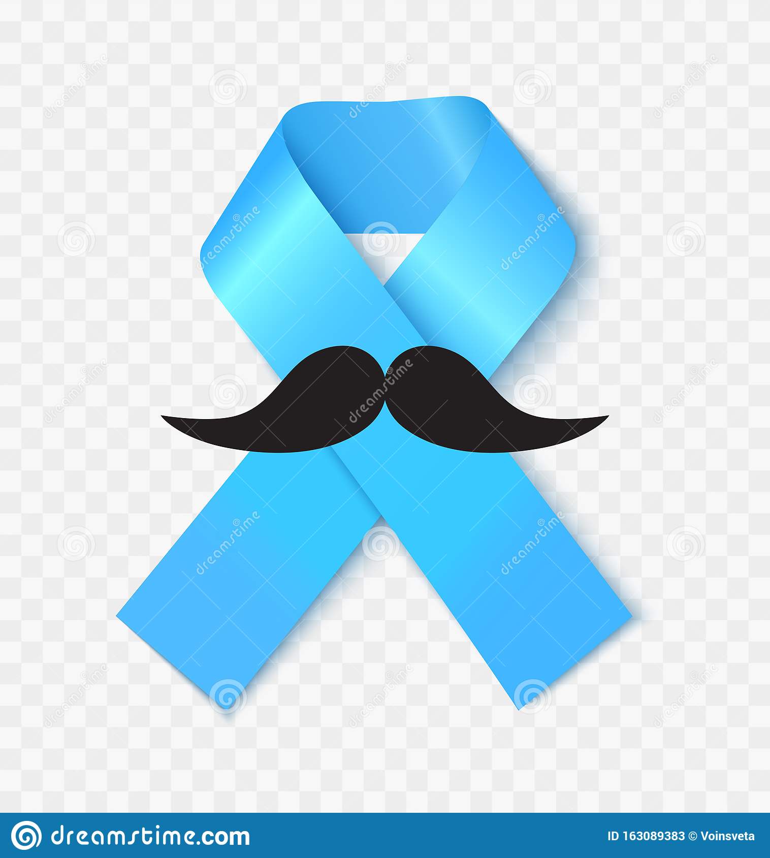 Blue Prostate Cancer Awareness Ribbon Realistic Vector Illustration ...