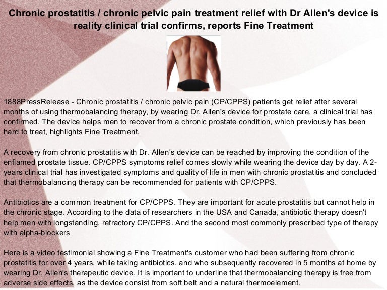 Chronic prostatitis / chronic pelvic pain treatment relief with Dr Alâ¦