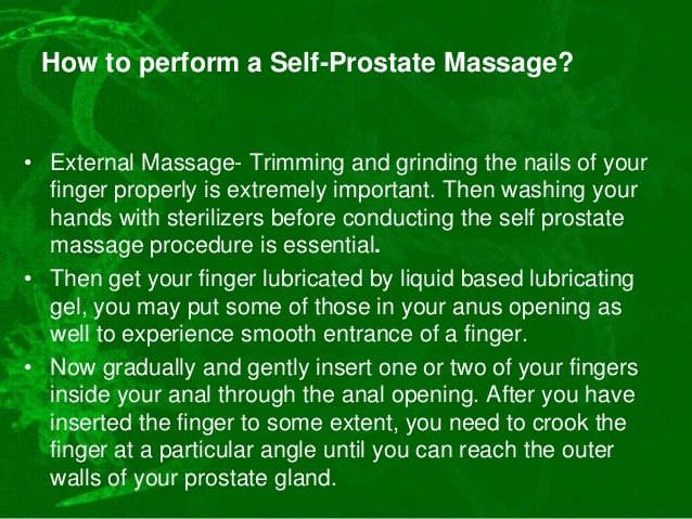 How to perform a self prostate massage