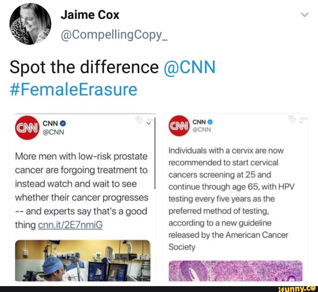 Jaime Cox vv Spot the difference @CNN #FemaleErasure CNN@ @CNN More men ...