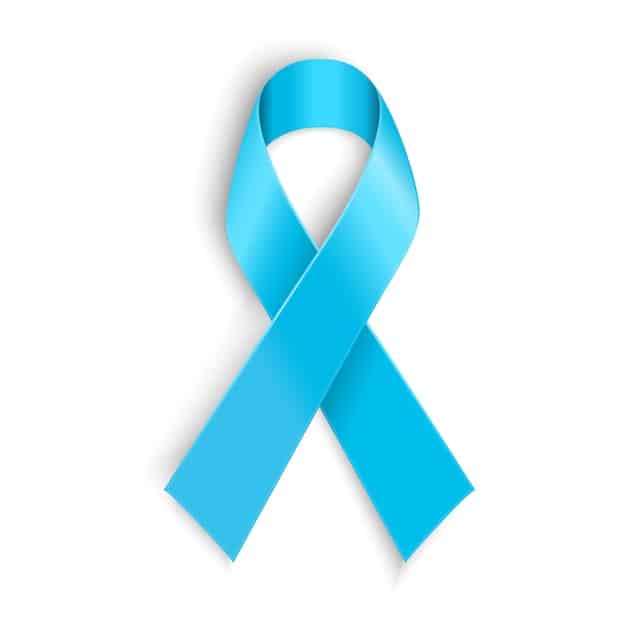 Light blue ribbon as symbol of prostate cancer