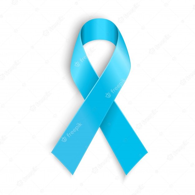 Light blue ribbon as symbol of prostate cancer