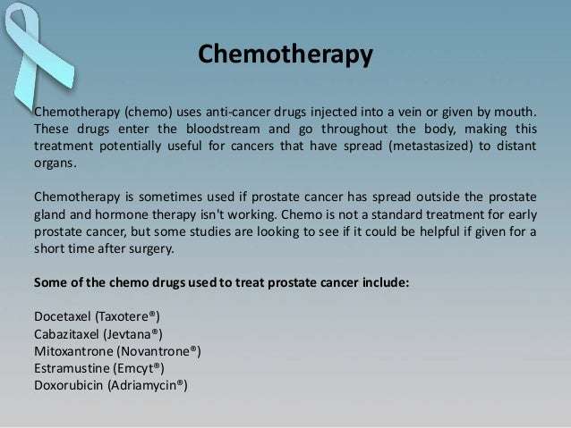 New Chemo Drug For Prostate Cancer