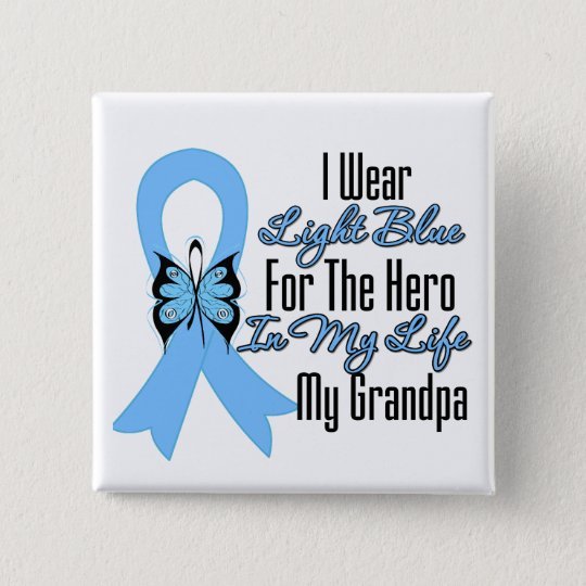 Prostate Cancer Ribbon Hero My Grandpa 15 Cm Square Badge ...