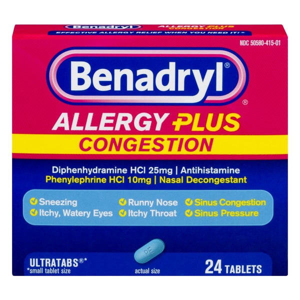 Save on Benadryl Allergy Plus Congestion Antihistamine Nasal ...