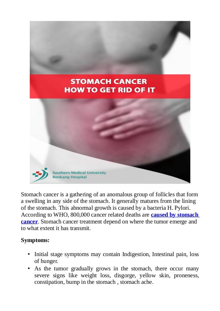 Stomach cancer: how to get rid of it?